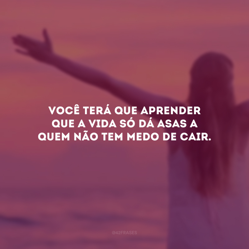 Você terá que aprender que a vida só dá asas a quem não tem medo de cair.