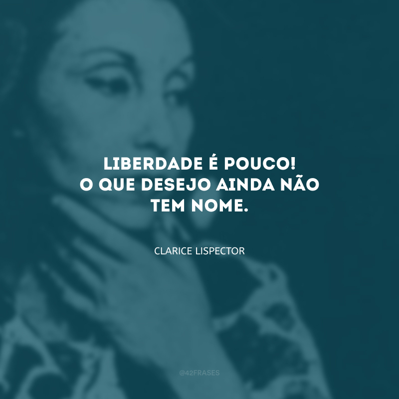 Liberdade é pouco! O que desejo ainda não tem nome.