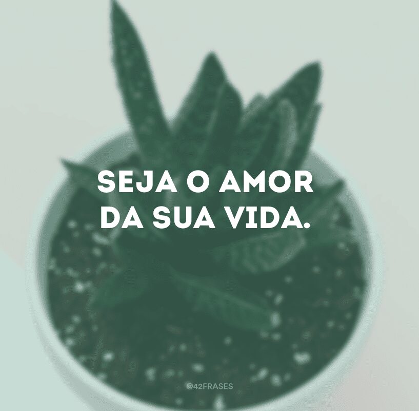 Seja o amor da sua vida.