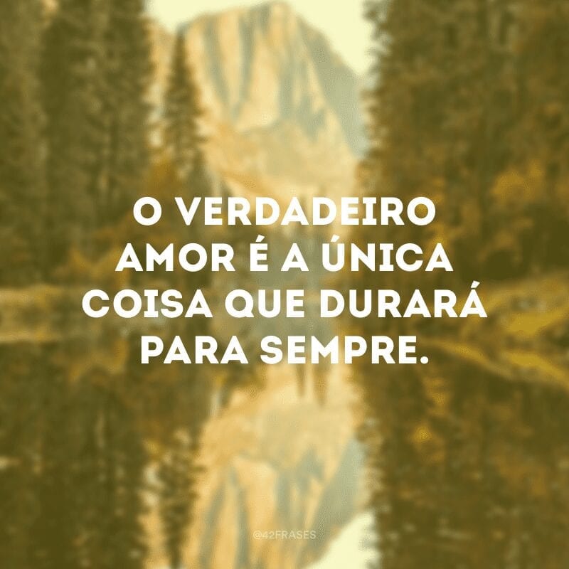 O verdadeiro amor é a única coisa que durará para sempre.