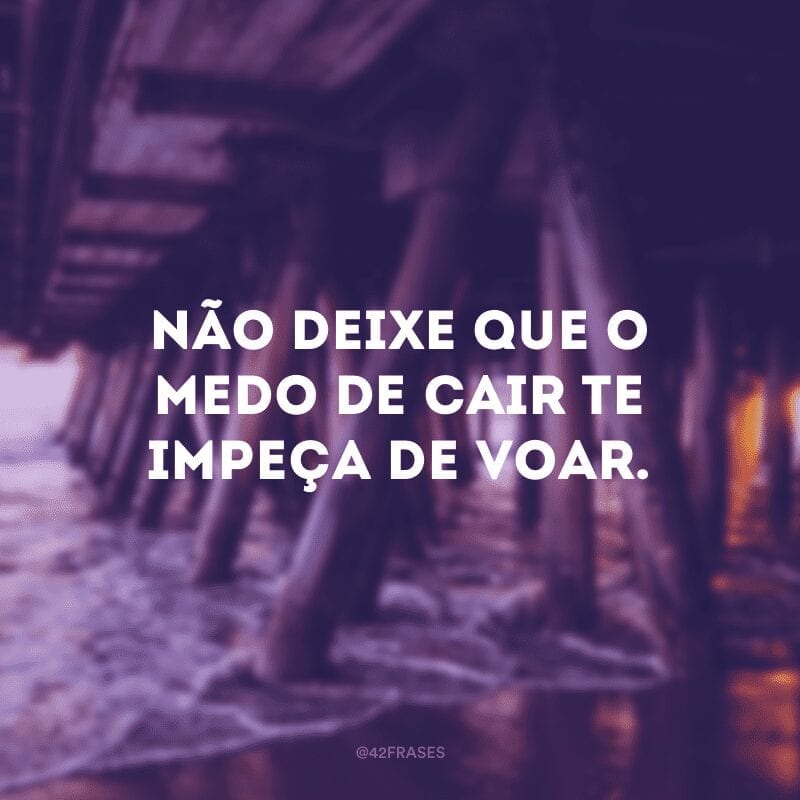 Não deixe que o medo de cair te impeça de voar.