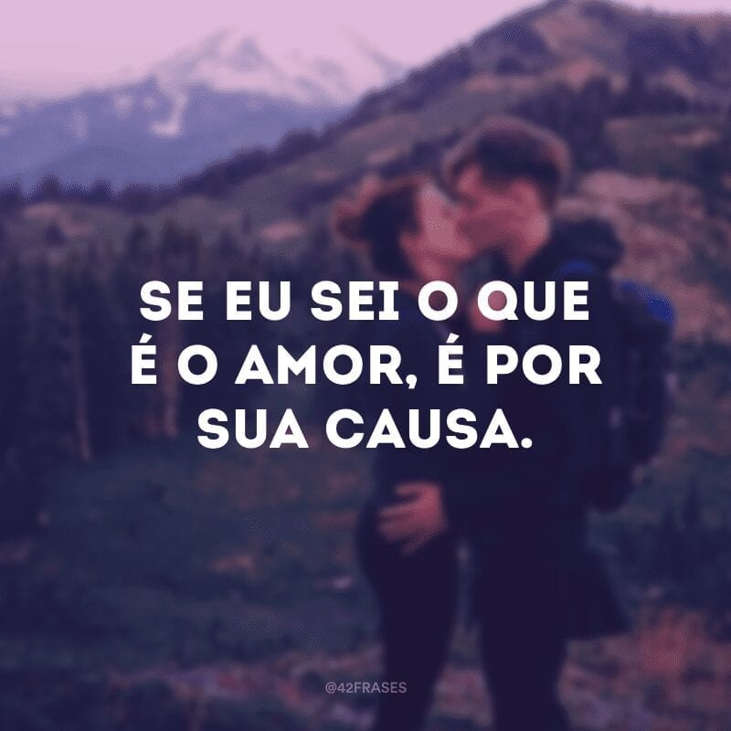 Se eu sei o que é o amor, é por sua causa.