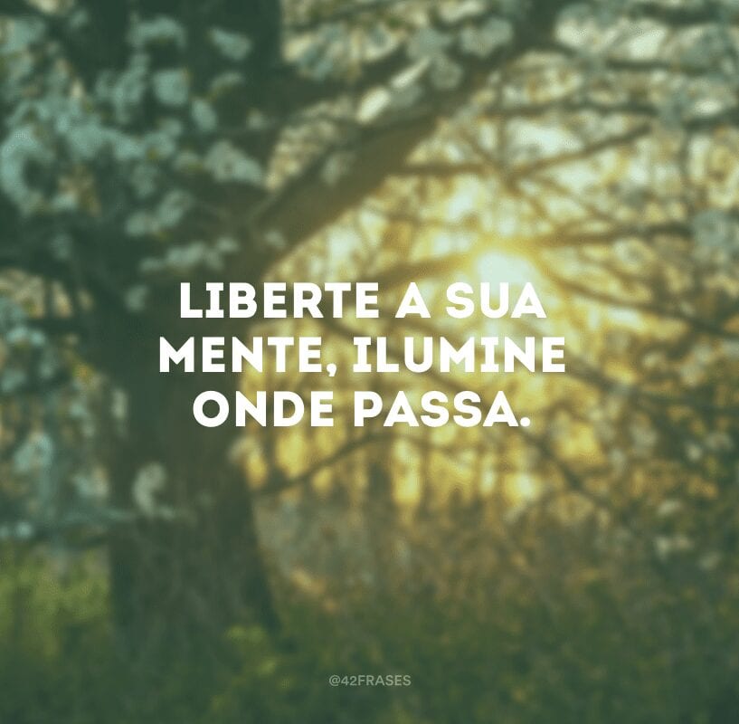 Liberte a sua mente, ilumine onde passa.