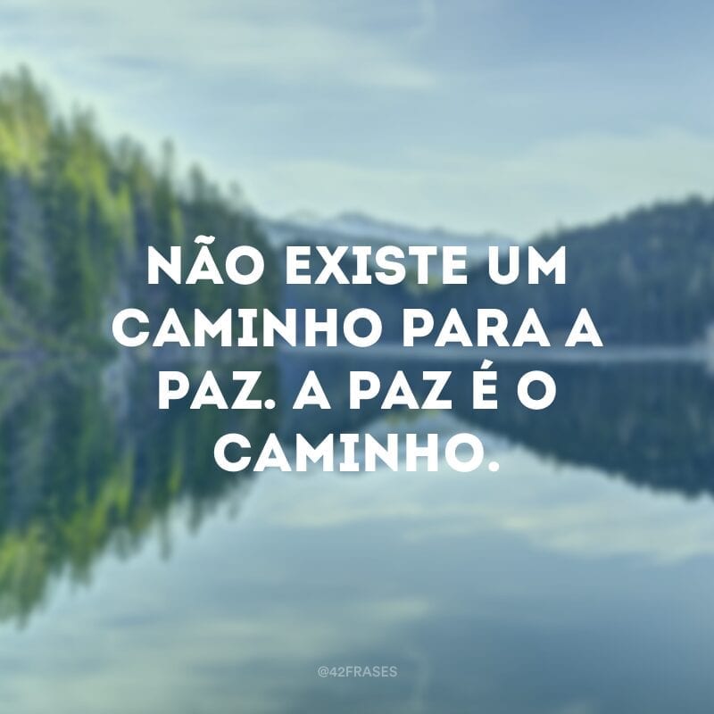 Não existe um caminho para a paz. A paz é o caminho.