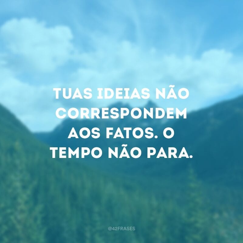 Tuas ideias não correspondem aos fatos. O tempo não para.