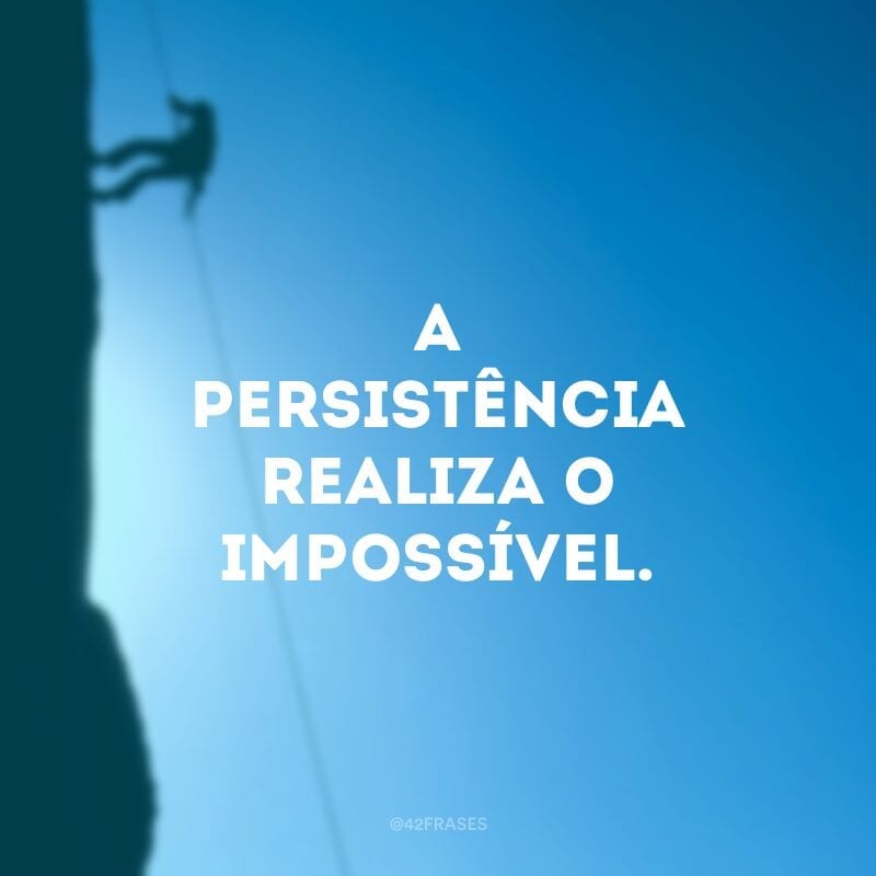 A persistência realiza o impossível.