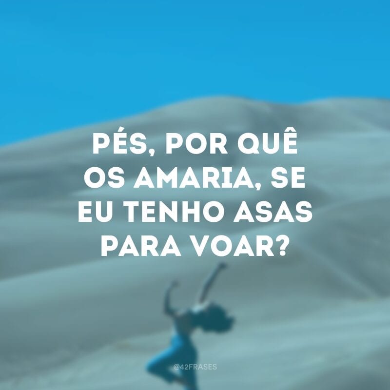 Pés, por quê os amaria, se eu tenho asas para voar?