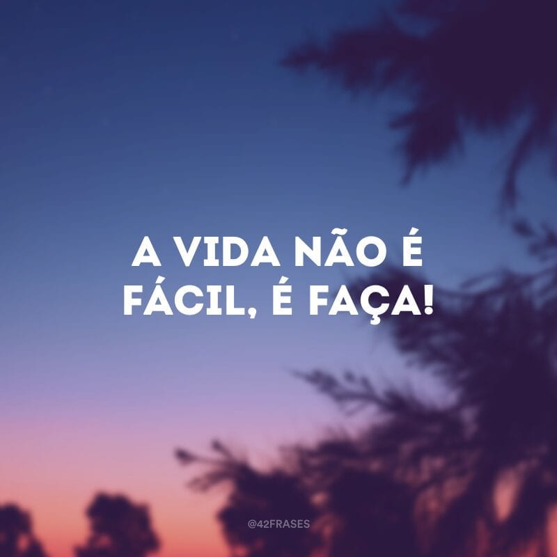 A vida não é fácil, é faça!