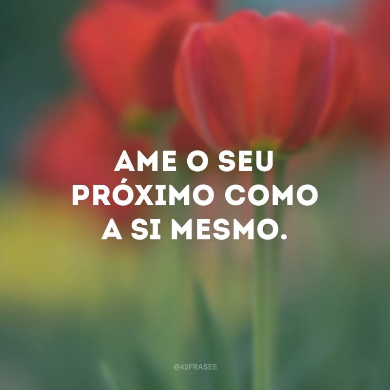 Ame o seu próximo como a si mesmo.