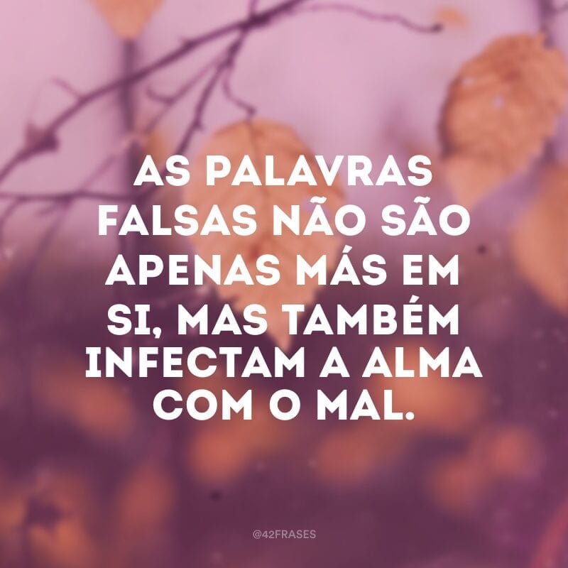 As palavras falsas não são apenas más em si, mas também infectam a alma com o mal.