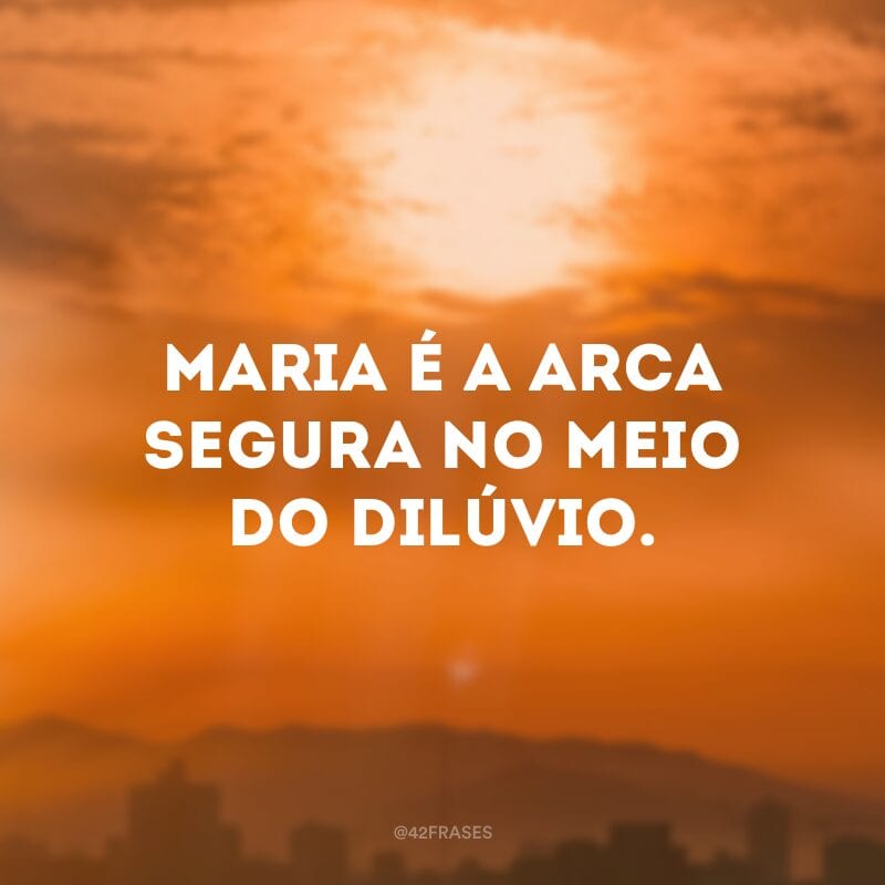 Maria é a arca segura no meio do dilúvio.