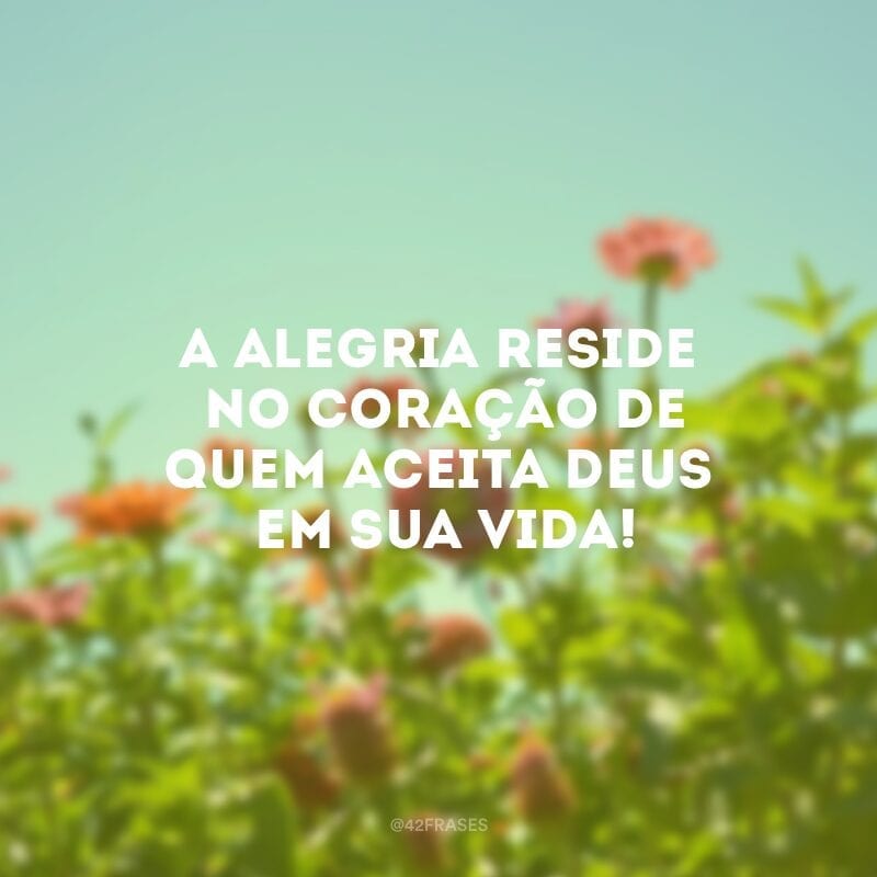 A alegria reside no coração de quem aceita Deus em sua vida!