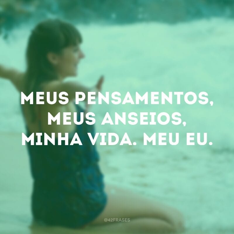 Meus pensamentos, meus anseios, minha vida, meu eu.