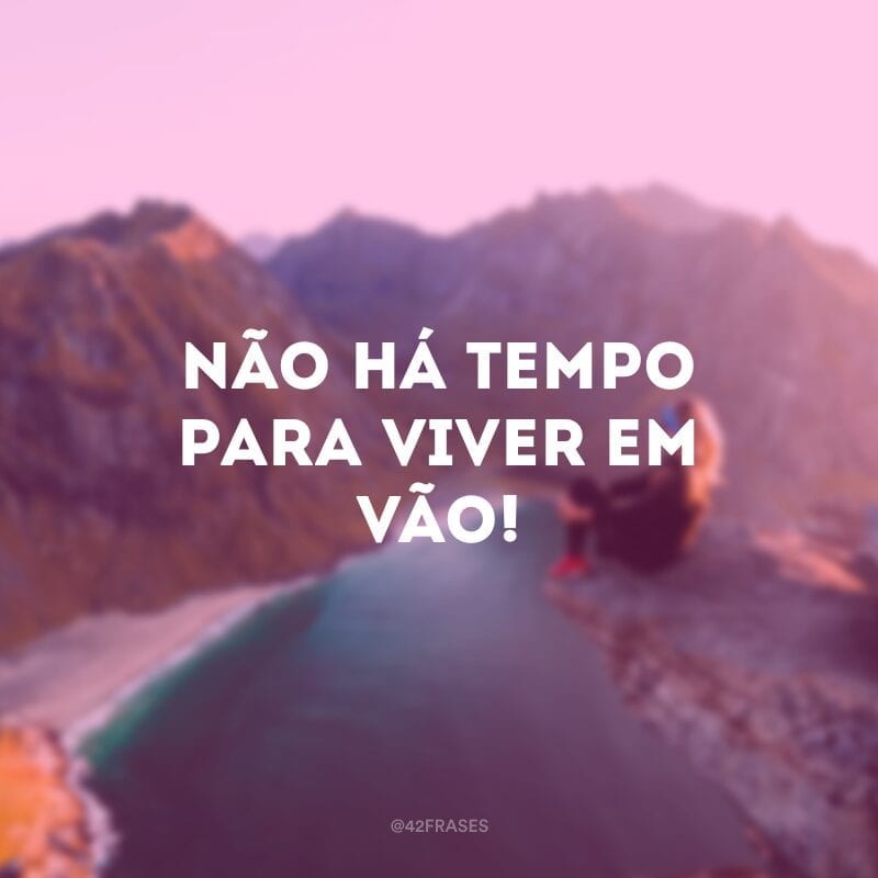 Não há tempo para viver em vão! 