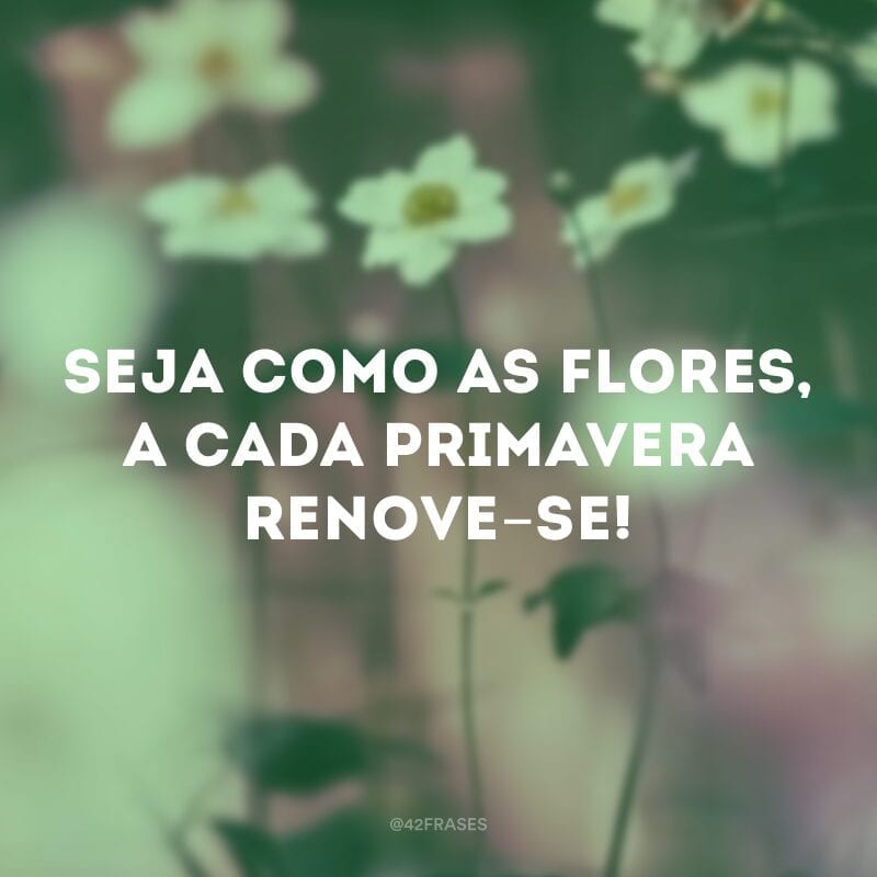 Seja como as flores, a cada primavera renove-se!