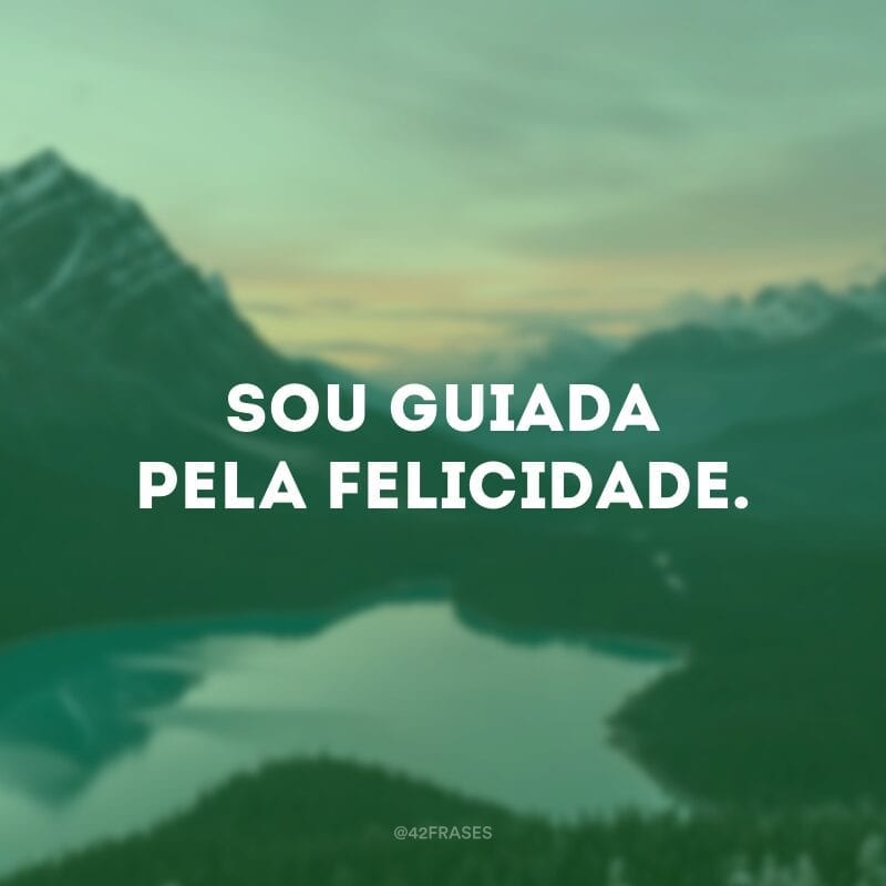 Sou guiada pela felicidade.