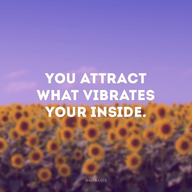 You attract what vibrates your inside.(Você atrai o que vibra em seu interior.)