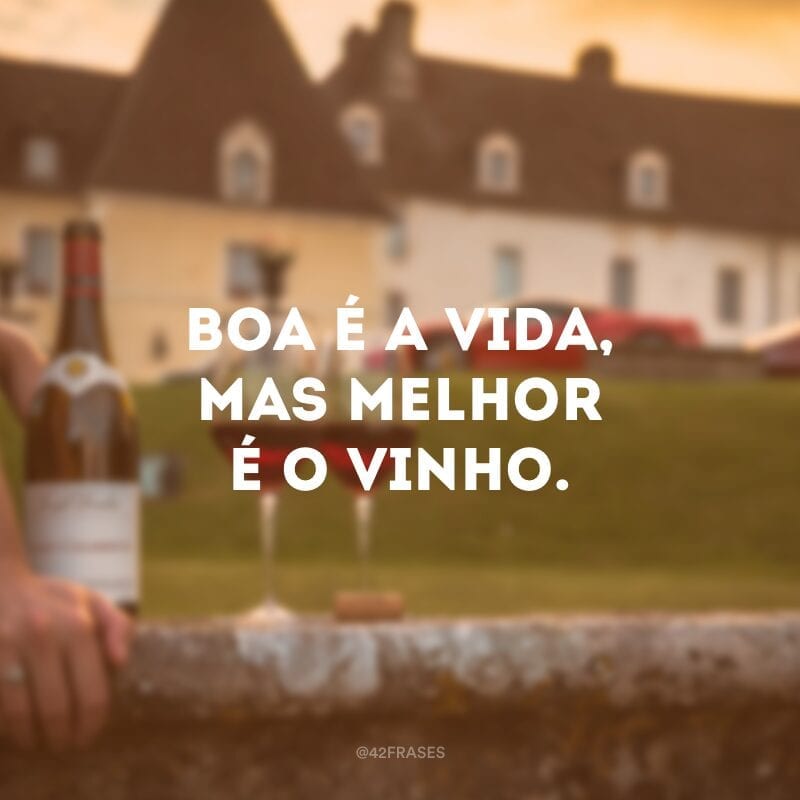 Boa é a vida, mas melhor é o vinho. 