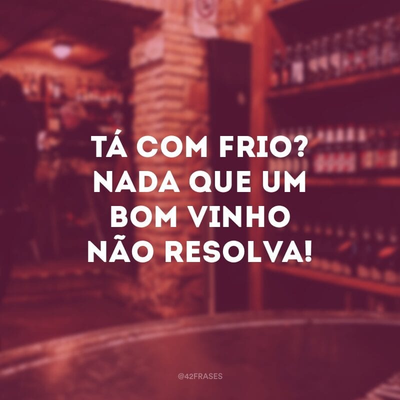 Tá com frio? Nada que um bom vinho não resolva!