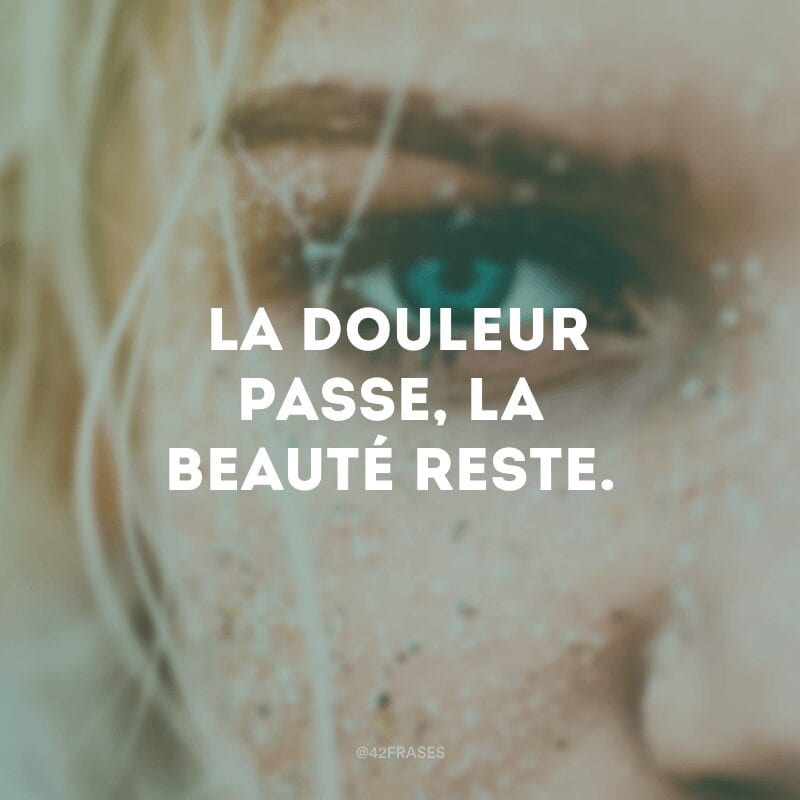  La douleur passe, la beauté reste. (A dor passa, a beleza permanece)