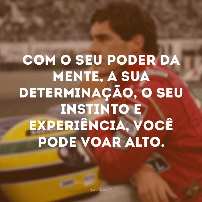 Com o seu poder da mente, a sua determinação, o seu instinto e experiência, você pode voar alto. 