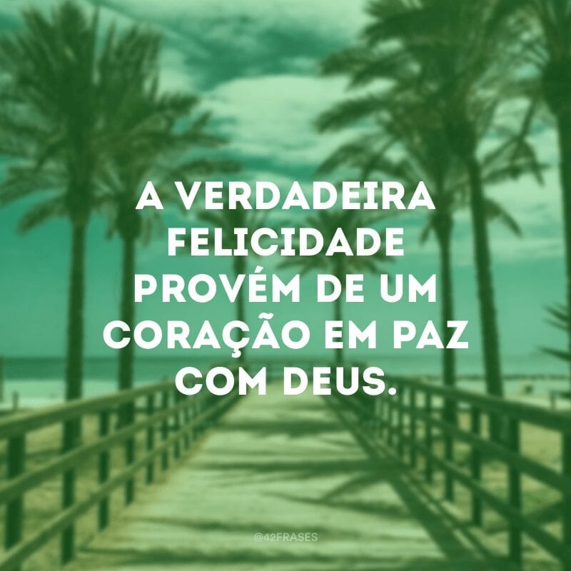 A verdadeira felicidade provém de um coração em paz com Deus.