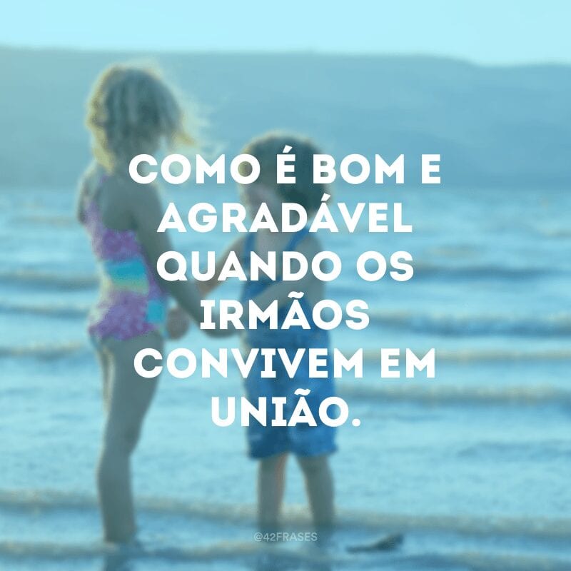 Como é bom e agradável quando os irmãos convivem em união.