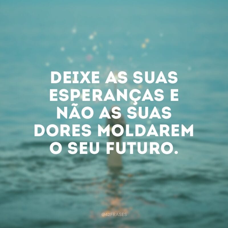 Deixe as suas esperanças e não as suas dores moldarem o seu futuro. 