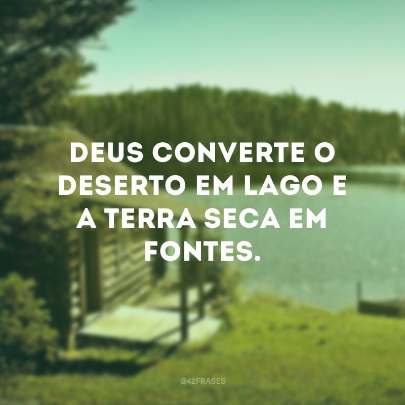 Deus converte o deserto em lago e a terra seca em fontes.