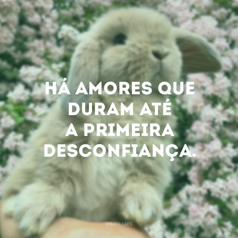 Há amores que duram até a primeira desconfiança.