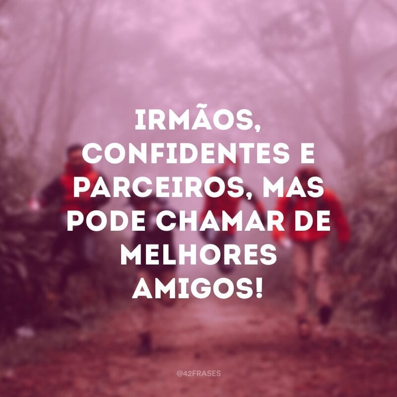 Irmãos, confidentes e parceiros, mas pode chamar de melhores amigos!