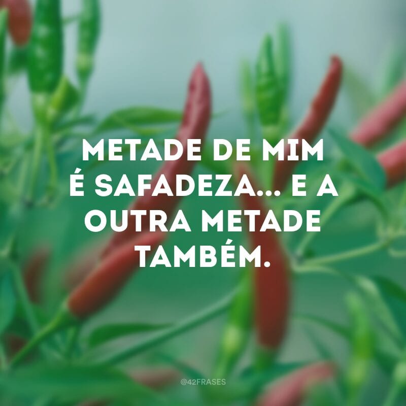 Metade de mim é safadeza... E a outra metade também.