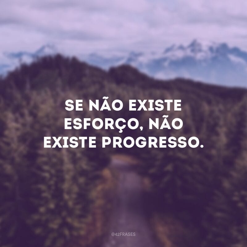 Se não existe esforço, não existe progresso.