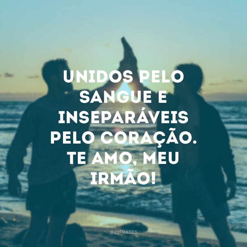 Unidos pelo sangue e inseparáveis pelo coração. Te amo, meu irmão!