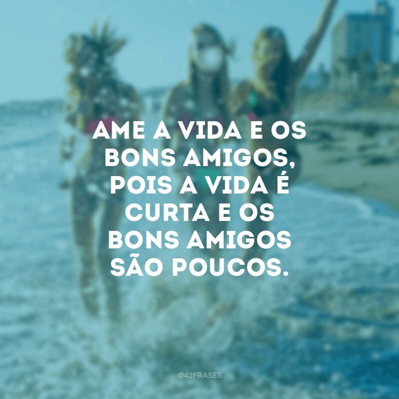 Ame a vida e os bons amigos, pois a vida é curta e os bons amigos são poucos.