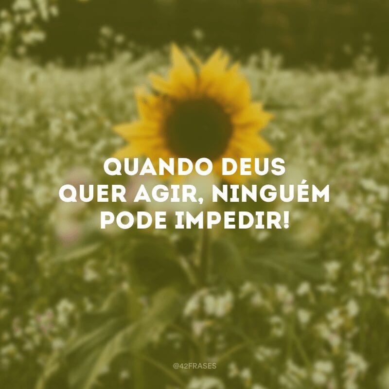 Quando Deus quer agir, ninguém pode impedir! 