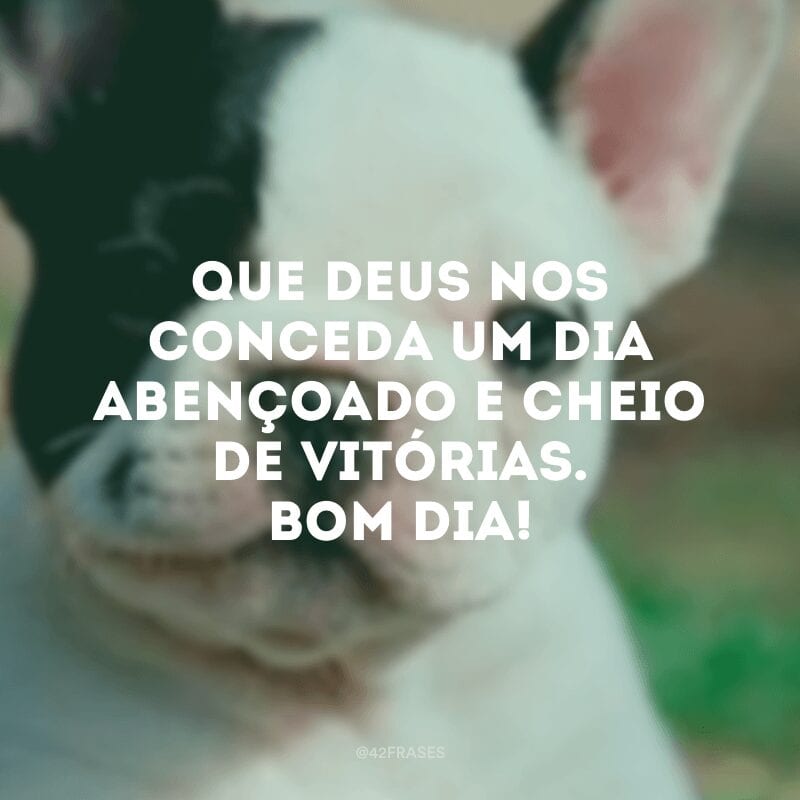 Que Deus nos conceda um dia abençoado e cheio de vitórias. Bom dia!