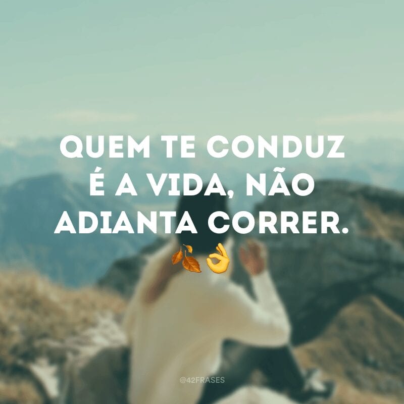 Quem te conduz é a vida, não adianta correr. ?? 