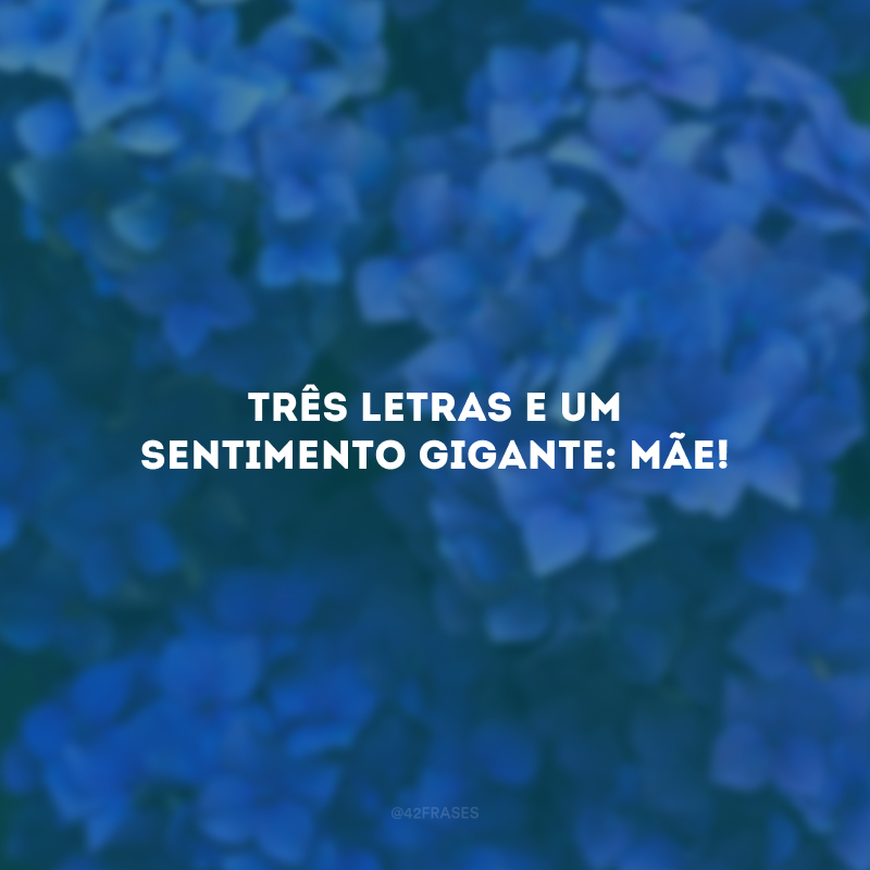 Três letras e um sentimento gigante: mãe!