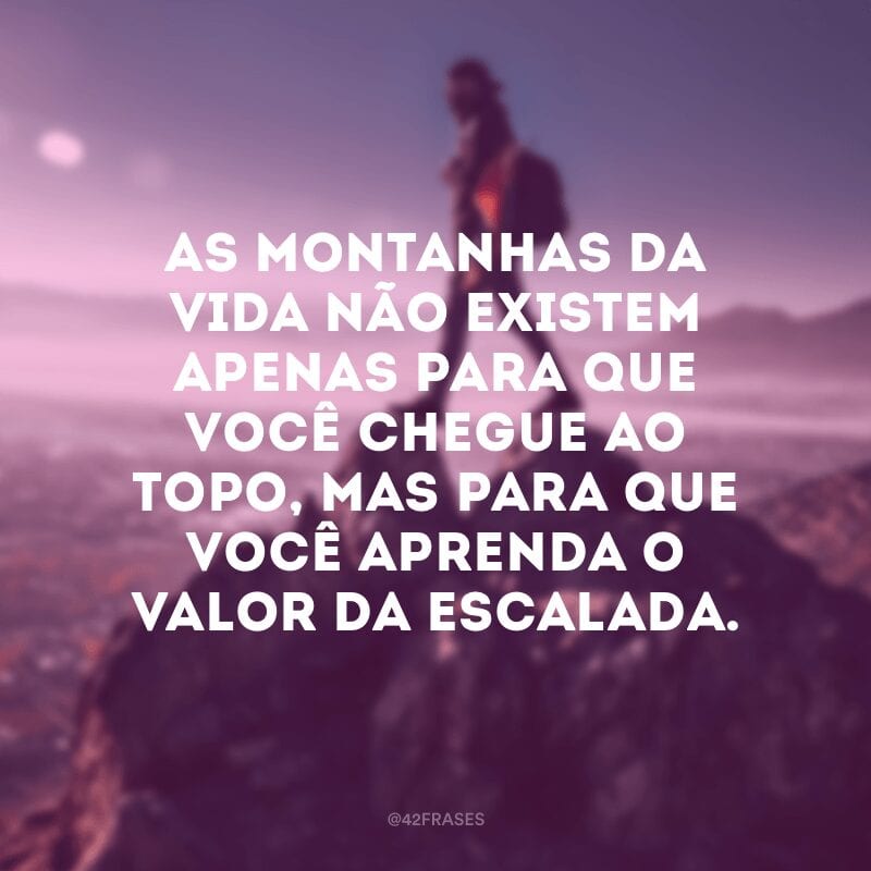 As montanhas da vida não existem apenas para que você chegue ao topo, mas para que você aprenda o valor da escalada.