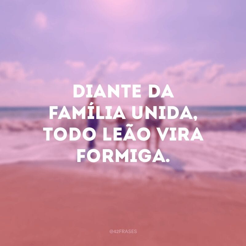 Diante da família unida, todo leão vira formiga.