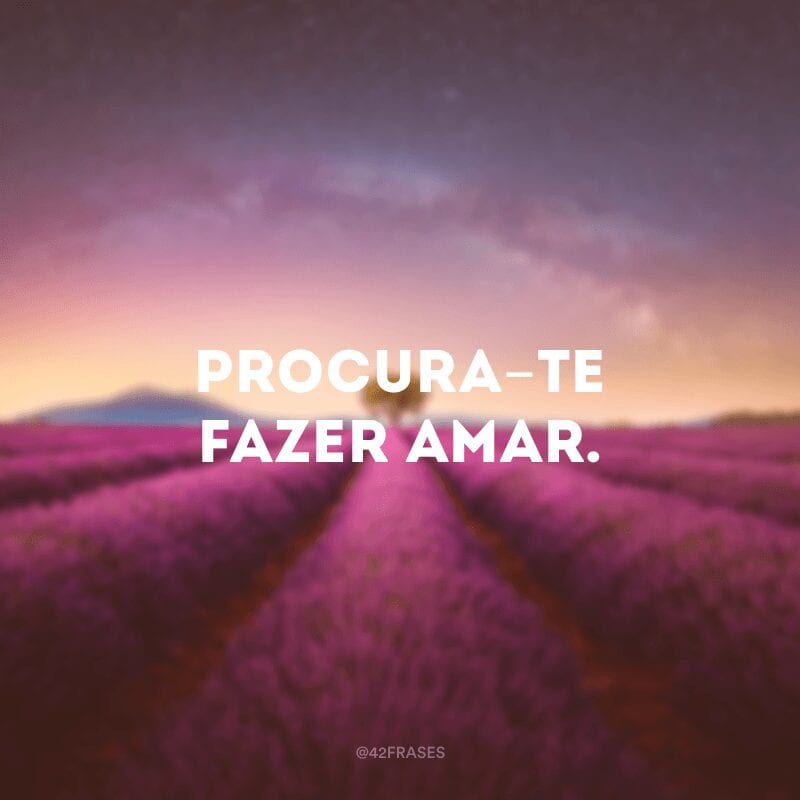 Procura-te fazer amar. 