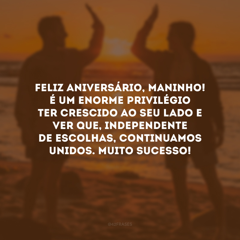 Feliz aniversário, maninho! É um enorme privilégio ter crescido ao seu lado e ver que, independente de escolhas, continuamos unidos. Muito sucesso!