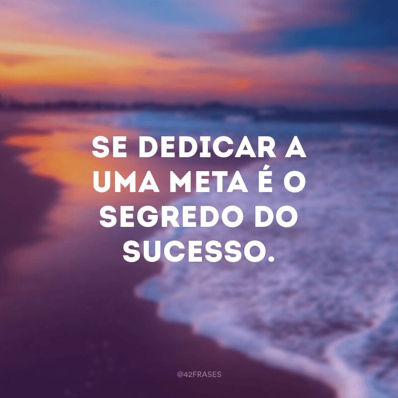 Se dedicar a uma meta é o segredo do sucesso.