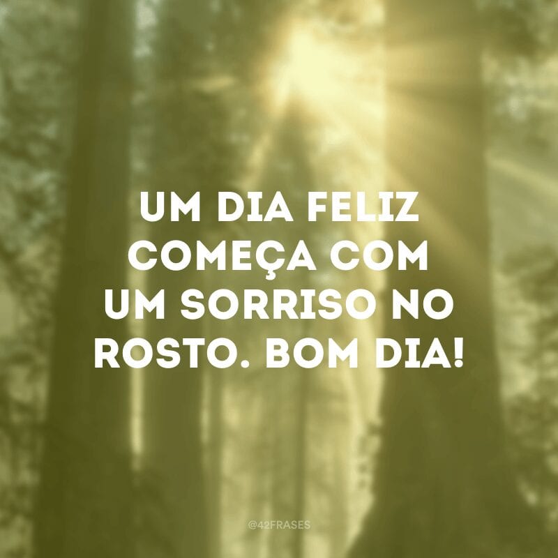 Um dia feliz começa com um sorriso no rosto. Bom dia!