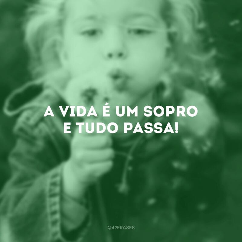 A vida é um sopro e tudo passa! 