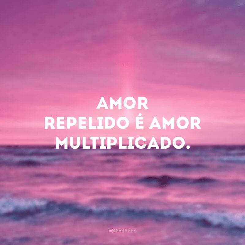 Amor repelido é amor multiplicado.