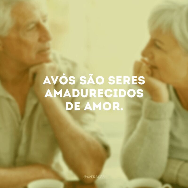 Avós são seres amadurecidos de amor.