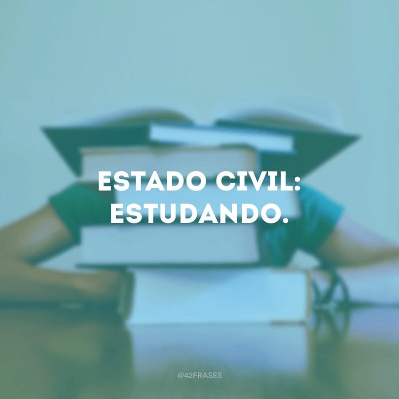 Estado civil: estudando.