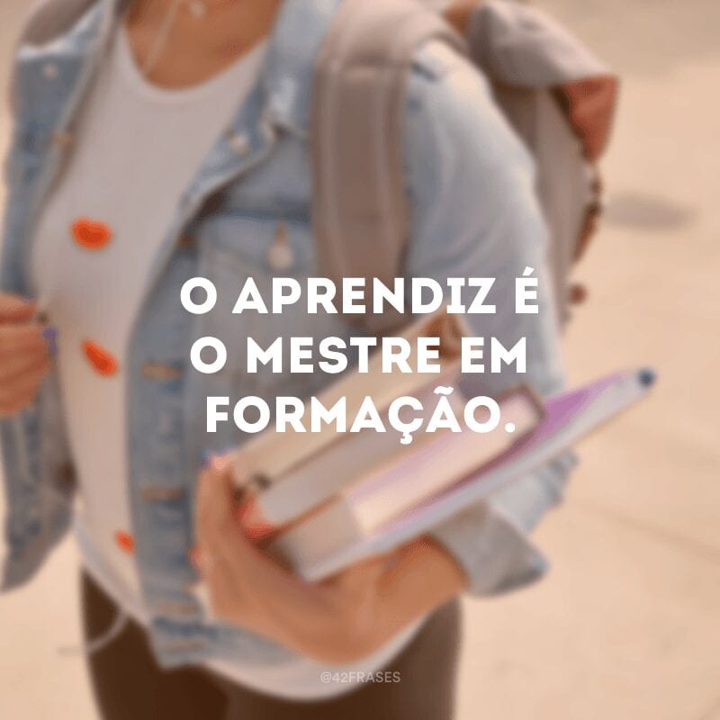 O aprendiz é o mestre em formação.